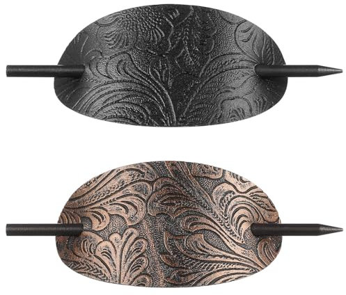 FOMIYES 2St Haarnadel Haarschmuck für Frauen Haarstäbe für Frauen Haarspangen für Damen Lederspange mit Stock Haarspange aus Leder mit Stab Pferdeschwanzhalterstift Haarstock Holz