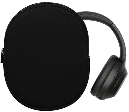 kwmobile Housse Compatible avec WH-1000XM4 / WH-1000XM3 / Jabra Evolve 20 étui - Housse de Protection Souple en néoprène pour Casque Audio 21,5 x 16 cm - Noir