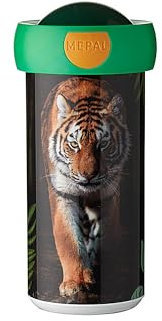 Mepal - Verschlussbecher Campus - Trinkbecher - Auslaufsicherer Wasserflasche für Kinder - Wiederverwendbarer Becher - BPA-frei & Spülmaschinenfest - 300 ml - Wild Tiger