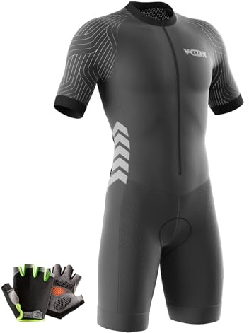Tuta da Triathlon a Maniche Corte da Uomo,da 3 Tasche，Abbigliamento Ciclismo monopezzo MTB Body Trisuit Cycling Skinsuit,2024 Nuovi Tuta da triathlon da uomo (Typ-12,L)