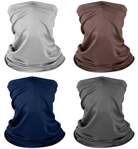 NACHLYNN 4 Pack Multifunctional Headwear Bandana Snoods,Neck Gaiter Nose Warmer Soft and Comfortable Snoods Scarf for Men and Women