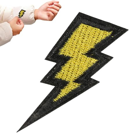 Patch marqué pour vêtements - Ensemble élégant de flashs à repasser, lot de surfaces de broderie elles-mêmes | Taches brodées avec motifs flash, flash esthétique, décorations électriques