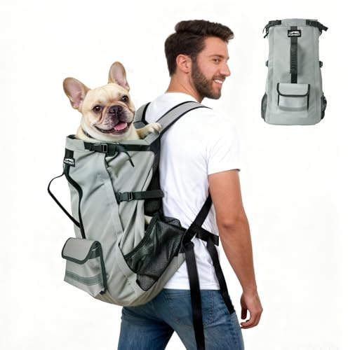 Furtent Dog Backpack Carrier, Ergonomic Pet Travel Bag, Suitable for Medium and Large Dogs, Built-in Leash and Adjustable Buckle, Ideal for Hiking and Cycling, M