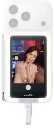 Insta360 Pantalla Snap Selfie con luz - Pantalla de Monitor Selfie magnética 4K para Selfie, vlogging, Compatible con iPhone 15/16/17 Pro, iluminación Ajustable, Control táctil