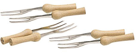 KitchenCraft Set of 6 Corn on The Cob Skewers with Wooden Handles, Stainless Steel, 9.5 cm