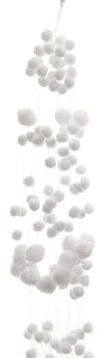 Schneeballgirlande Samantha, in Weiss, aus Polyester, Länge: 135 cm