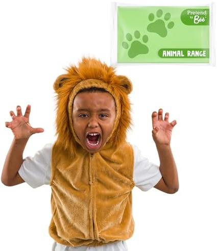 PRETEND TO BEE Wild Animal Lion Dress Up Costume for Kids, Unisex Child, Brown, 3-7 Years