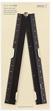 Midori Multi Aluminium Ruler 30cm Black (42254006)