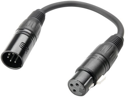 Adam Hall Cables 3 STAR DGF 0020 Adapterkabel DMX 3-Pol XLR Female auf 5-Pol XLR Male | 0.2 m