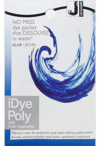 Jacquard Blue iDye - Tinte para tela de poliéster, 14 g