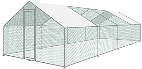 vanvilla Hühnerstall Tiergehege Freilaufgehege für Hühner Hasen Kleintiere Kaninchen Stall Kaninchenauslauf Hasenauslauf Auslauf 3x8x2 m