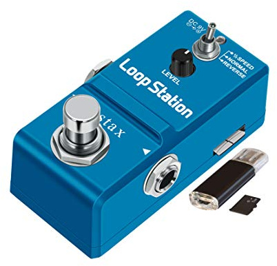 Stax Loop Station Guitar Pedal, Looper Pedals with Unlimited Overdubs 10 Minutes of Looping, 1/2 Time, and Reverse, Built-in 1G SD Card for Memory True Bypass