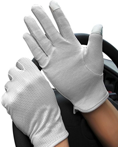 TINAYAUE Men Women Thin Breathable Touchscreen Driving Gloves Lightweight Summer Sun UV Protection Glove Anti-slip Cotton Mittens Gloves for Cycling Motorcycle Hiking Running Walking