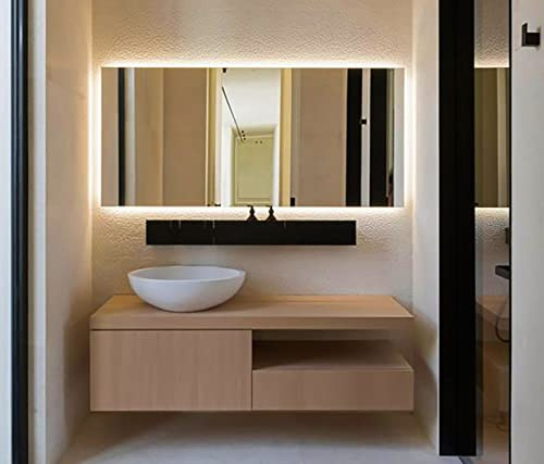 baanio - Espejo Baño con Luz Cálida 80x100 cm Estel | Espejo Baño Led Retroiluminado con Antivaho | Vidrio Resistente 4 mm, Plata Ecológica sin Cobre | Montaje Horizontal o Vertical | Diseño Moderno