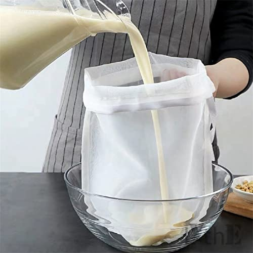 Food Grade Soy Milk Filter Bags, 200 Micron 20*30CM Fine Mesh Bag Milk Filter Bag All Purpose Food Strainer Nylon Cheesecloth