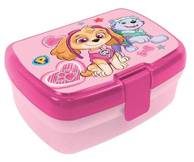 p:os 35418 - Paw Patrol Boîte à Pain pour Enfants avec Un Compartiment, boîte à déjeuner en Plastique avec Fermeture à Clip, boîte à goûter pour Le Jardin d'enfants, l'école et Les Loisirs