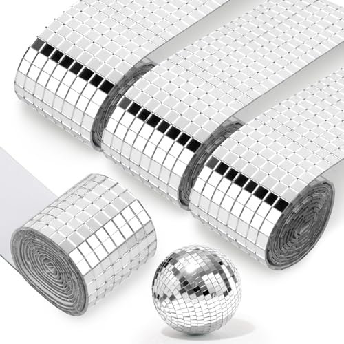 6400 Pièces Mini Carreaux de Mosaïque Miroir, 5 * 5mm Carreaux Mosaïque Carrés Acrylique, Autocollant Mural Miroir en Verre, Autocollant Mosaique Acrylique pour Disco Bricolage Artisanat Décoratio