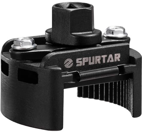 Spurtar Adjustable Oil Filter Wrench 2-3/8 to 3-1/8 inch 60-80mm Universal Oil Filter Removal Tool 1/2'' Drive Two-Way Cap Oil Filter Tool for Engine Filters, Conduit, & Fittings