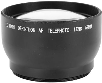 Elprico Téléobjectif de Téléconvertisseur HD 52 Mm 2X, Fixation de L'objectif HD Teleconverter pour Les Caméras avec Fil de Filtre de 52 Mm, Zoom en Double pour la Photographie