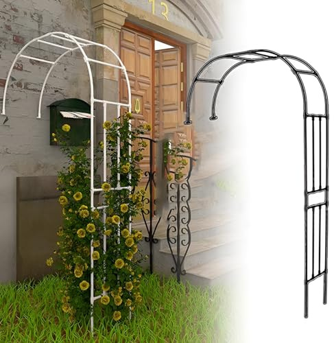 Enrejado de arco de jardín, medio arco resistente para plantas trepadoras y rosas, decoración de boda al aire libre, 120 x 240 cm, perfecto para caminos de jardín y paisajismo en el patio trasero