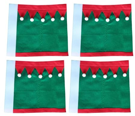 QSTDGVPW 4er Pack Weihnachts Pferdebeinbandagen, Beinschutz, Gamaschen, Bequem, Atmungsaktiv, Leicht Anzulegen, Pferdezubehör Aus Polyester, GrÜn