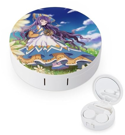 fkgvwo Contact Lens Case Purple Skirt Girl Contact Lens Box Travel Kit Portable for Travel & Home