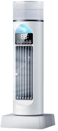 Générique Ventilateur Tour Rafraîchissant à Brume Ventilateur Colonne Sans Pales Silencieux avec Réservoir de 100 ml 6 Vitesses Réglage Rafraîchisseur d'Air Froid pour Chambre Salon Bureau Dortoir