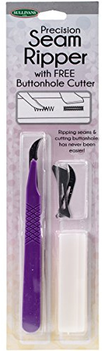 Sullivans 37265 Precision Seam Ripper with Free Buttonhole Cutter, Purple