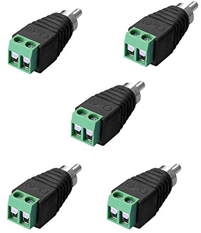 SIENOC 5 x Phono Cinch Cavo Spina maschio di AV Terminale a vite Connettore