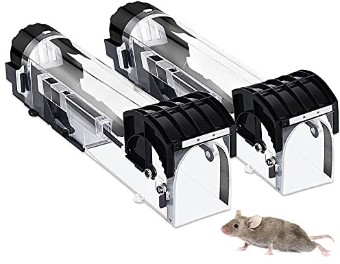 Humane Mouse Trap, Sopito 2 Pack Rat Trap, No-Kill Rodent Control Catcher, Reusable for Mole, Vole, and Mice, Indoor and Outdoor Use