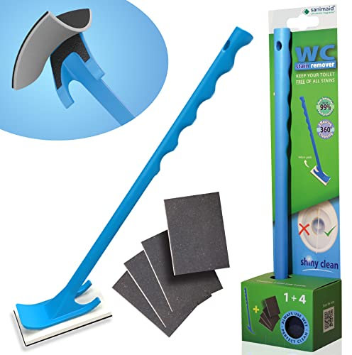 SANIMAID WC FLECKENENTFERNER. Entfernen Kalk- und Hartwasserflecken in der Toilettenschüssel. Antibakterieller Griff. Einfach, hygienisch und effektiv