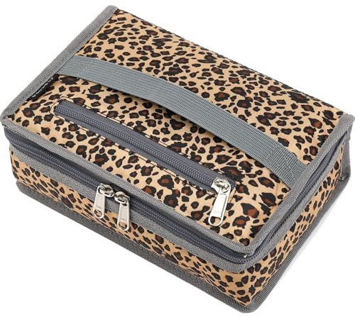 FlowFly Small Insulated Lunch box Portable Soft Bag Mini Cooler Thermal Meal Tote Kit with Handle for Work & School, Leopard
