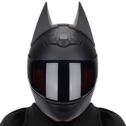 Casque Batman Approuvé Par le Dot/ece, Moto électrique pour Hommes et Femmes, Casque Intégral de Motocross de Course Cool, Casque Moto Knight pour Hommes, Casques Modulaires,#3,M