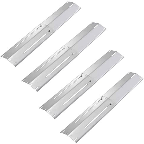 Universal Adjustable Barbecue Heat Plate Burner Cover Flavorizer Bar Stainless Steel Spare Parts Adjustable from 30 cm to 53.5cm,Heat Diffuser,Heat Deflector,Heat Tent,Gas BBQ Replacement Parts,4 Pack
