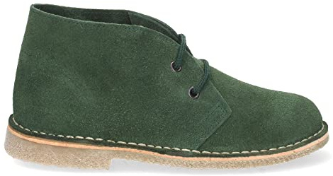 64664-Botas Desierto Safari para Mujer y Hombre con Piel Serraje, Suela Crepe Antideslizante y Cordones. Comodas, practicas e Ideales para Otono-Invierno. Talla 40 Verde