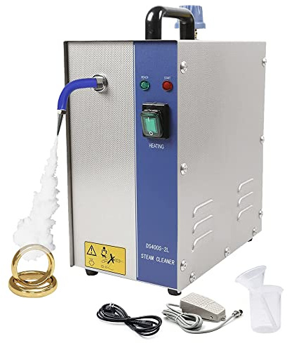 GOJLEX Máquina Limpiadora De Joyas A Vapor, Máquina Limpiadora De Joyas A Vapor Profesional De Acero Inoxidable Equipo De Limpieza A Vapor Para Limpiar Joyas De Plata Y Oro, 2L 1300W
