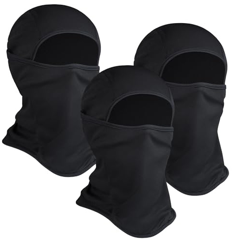 3 Pieces Balaclava Ski Mask -Winter Full Face Mask for Men Women Windproof Weather Outdoors Cover for Men Women Boys Girls Black/Black/Black