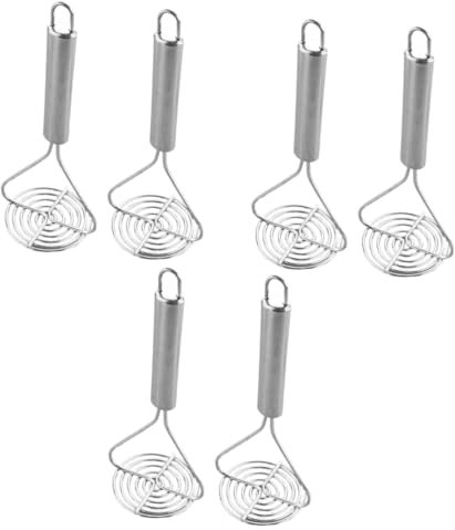 Triturador de patatas, 6 piezas triturador de frutas prensa de ajo triturador de patatas de acero inoxidable triturador de patatas manual triturador de patatas herramienta manual triturador de verdura