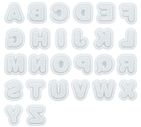 Buchstabenförmige Epoxidharz-Buchstaben, Schlüsselanhänger, Anhänger, Silikonformen, Buchstaben-Bastelform, Silikon