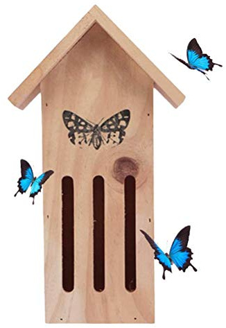 Wooden House, Hotel with Roof, House for Ladybugs, Butterflys and Bees (Yellow)