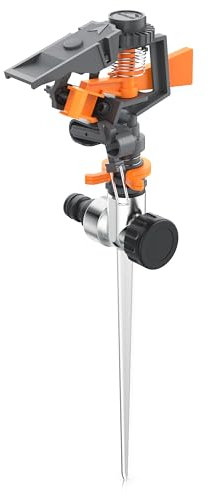 Brandson - Arroseur à Pulsation, Arroseur de pelouse, Arrosage Automatique pour Jardin, Portée de 8 m 200 m², 4 Bars, Système d'irrigation pour pelouse, Compatible avec Gardena