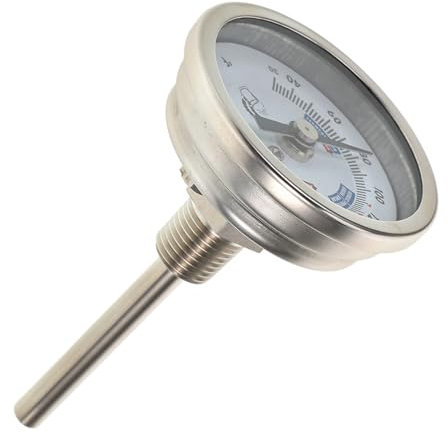 Alipis Thermomètre à Vin Acier Inoxydable Thermomètre pour Brassage Vinification Lecture Précise pour Récipients à Vin Installation Facile