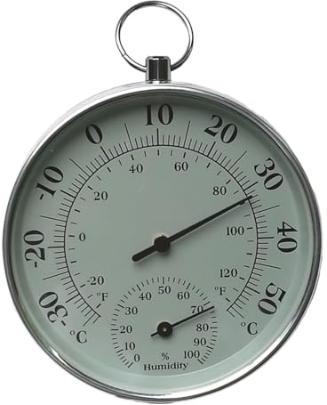 Dcaknri Termómetro higrómetro analógico 2 en 1 para interiores, medidor de temperatura y humedad para el hogar, habitación, oficina, gabinete de vino, termómetro