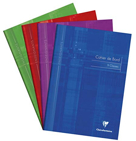 Clairefontaine 3129C A Stapled Pupils Report Book 9 Classes - A4 21x29,7 cm - 60 Pages - Green Register Paper 110 g - Laminated Card Cover - Random Colour