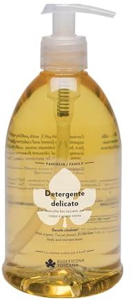 Biofficina Toscana Detergente corpo, viso e igiene intima, 500 ml – Detergente ecologico a ph 5 con azione lenitiva e purificante – Con finocchio bio toscano e calendula
