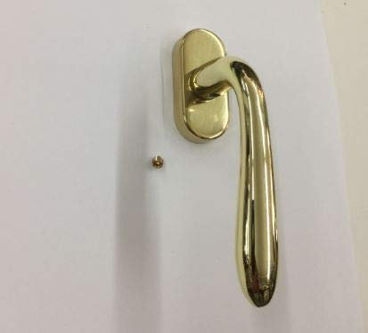 MANIGLIA MARTELLINA DRY KEEP ART.1126 BALCONI FINESTRE FINITURA MARITECK ORO LUCIDO PLACCA OVALE CON MOVIMENTO IN METALLO 7X42 mm CON BOCCOLE.