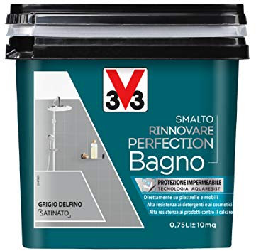 V33 Smalto Rinnovare Perfection Bagno Grigio Delfino Satinato 0,75 L