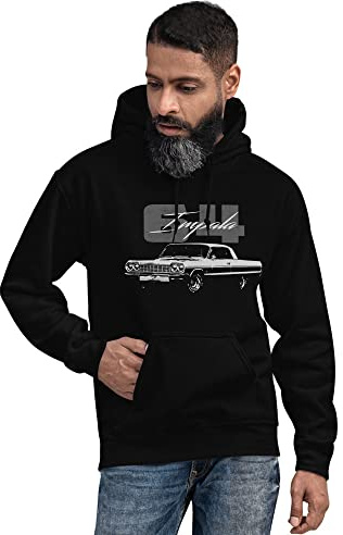 JG Infinite 1964 Chevy Impala SS klassisk bil herr huvtröja svart