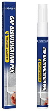 Stylo à joint étanche blanc – Conçu pour restaurer les carrelage dans les salles bains et cuisines – Stylo réparation carrelage (blanc)