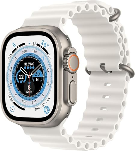 Apple Watch Ultra (GPS + Cellular, 49mm) Caja de Titanio con Correa Ocean Blanca - Talla Unica (Reacondicionado)